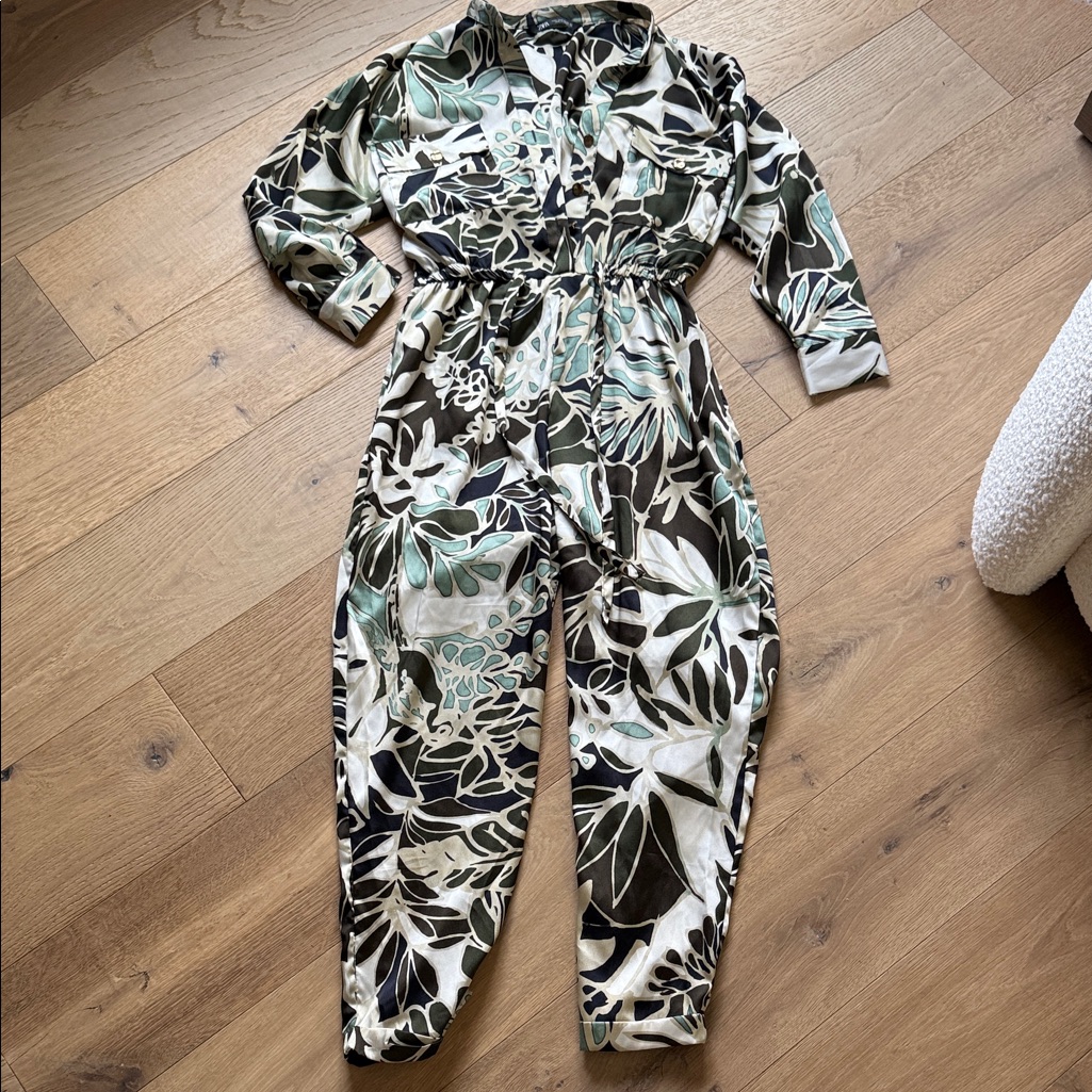 Zara Floral Print Jumpsuit W Pockets